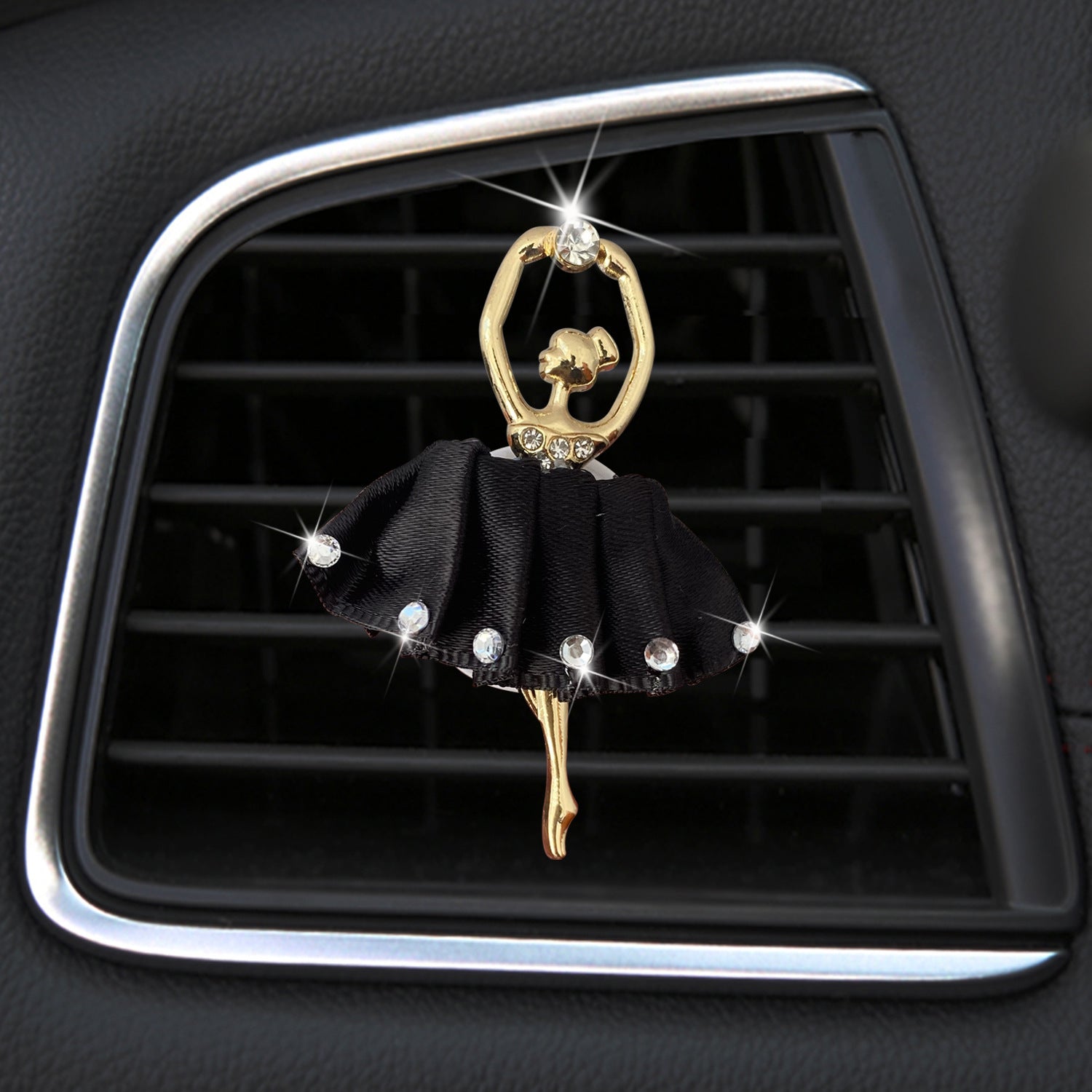 Venta al por mayor Diamond Ballerina Girl Car Perfume Clip Decoración